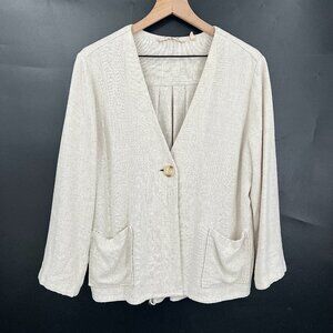 Soft Surroundings Linen Nature Spirit Flax free form lagenlook Jacket beige L